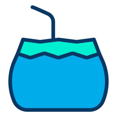 Beyaz arkaplanda basit hindistan cevizi vektör resimleme