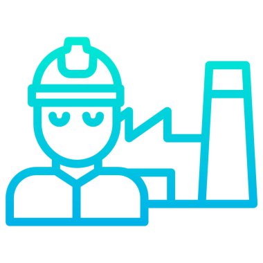 Basit fabrika simgesi, vektör illüstrasyonu