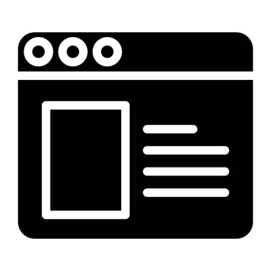 Web sayfası. Web simgesi basit illüstrasyon