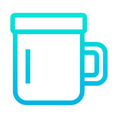 çay kupası düz simgesi, vektör illüstrasyonu