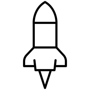 Roket. Web simgesi basit illüstrasyon