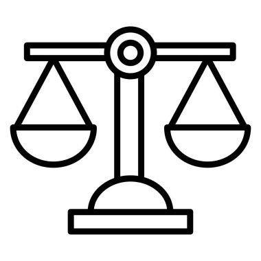 denge ve ölçek çizgisi vektör simgesi