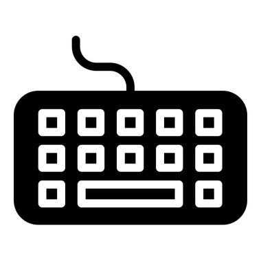 Basit klavye simgesi, vektör illüstrasyonu