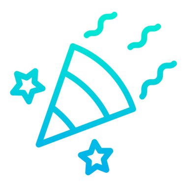 Kutlama Konfeti, ikon vektör illüstrasyonu