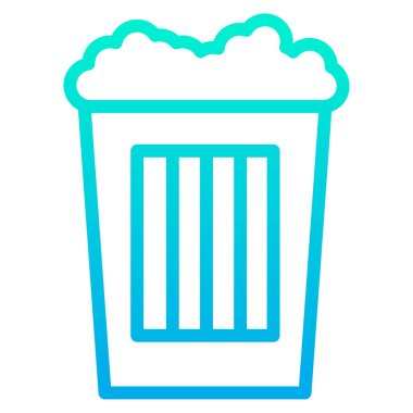 patlamış mısır minimalist vektör simgesi beyaz üzerinde izole