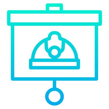 Sunum minimalist vektör simgesi beyaza izole edildi 