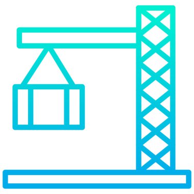 Vinç, inşaat konsepti vektör simgesi