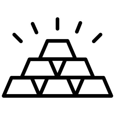Beyaz arkaplanda altın külçeleri simgesi. vektör illüstrasyonu