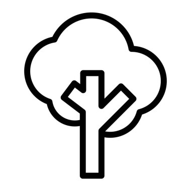 Basit ağaç simgesi, vektör illüstrasyonu