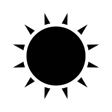Güneş, beyaz arkaplanda basit vektör simgesi
