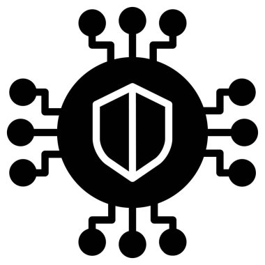 Kalkan koruması, vektör simgesi, basit illüstrasyon  