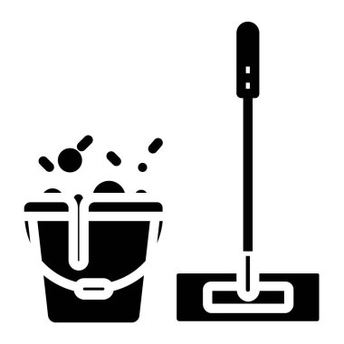 temizlik hizmeti simge vektör çizim