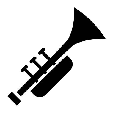 Beyaz arkaplanda basit trompet vektör simgesi