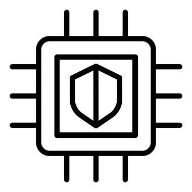 Mikroçip Web simgesi basit illüstrasyon