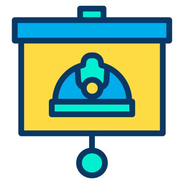 Sunum minimalist vektör simgesi beyaza izole edildi 