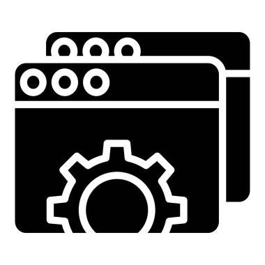 Beyaz arkaplanda basit tarayıcı vektör resimleme