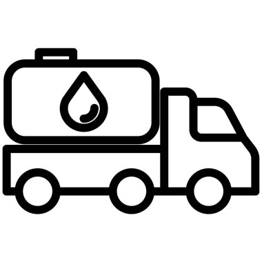 Basit kamyon simgesi, vektör illüstrasyonu