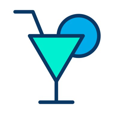 Kokteyl web simgesi vektör illüstrasyonu