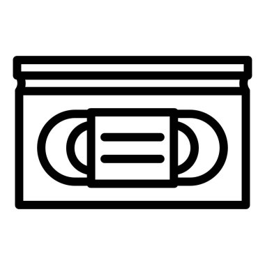 Beyaz arkaplanda vhs basit vektör simgesi