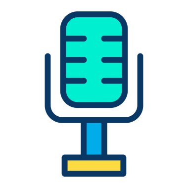 mikrofon simgesi, vektör illüstrasyonu