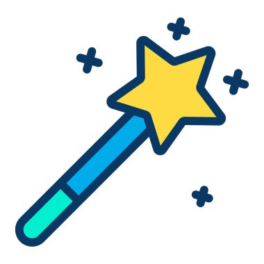 Sihirli değnek web simgesi basit vektör çizimi