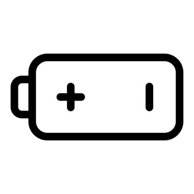 Düz pil simgesi beyaz arka plan üzerinde