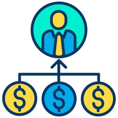 Kişisel varlıklar değeri, beyaza izole edilmiş minimal vektör simgesi