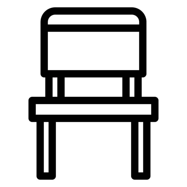 Silla Icono Vectorial Minimalista Aislado Blanco — Vector de stock