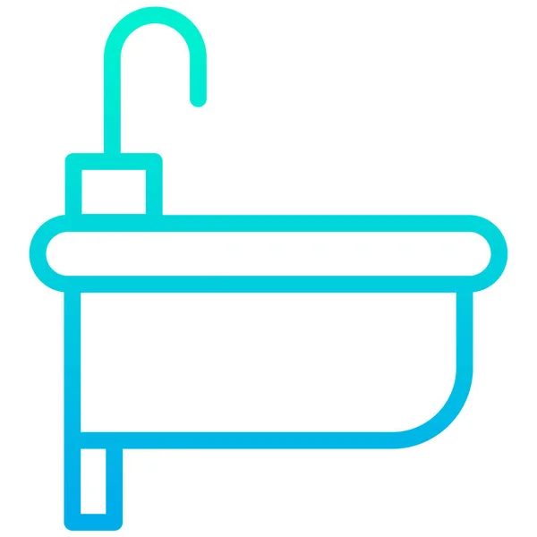 Wash Basin Simple Vector Icon White Background — Stock Vector