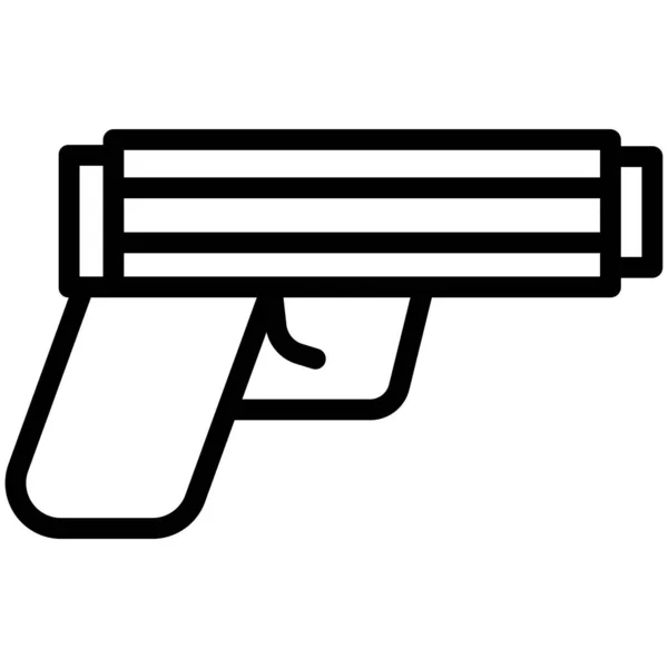 白で区切られた銃のミニマリスティック ベクトル アイコン — ストックベクタ