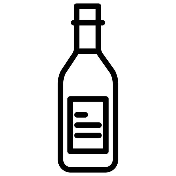 Wijnfles Eenvoudig Ontwerp — Stockvector