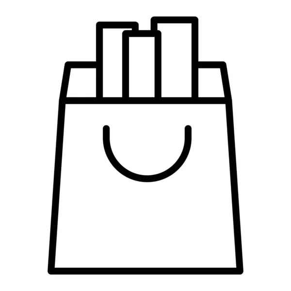 Icono Bolsa Compras Esquema Ilustración Línea Vectores Papel — Vector de stock