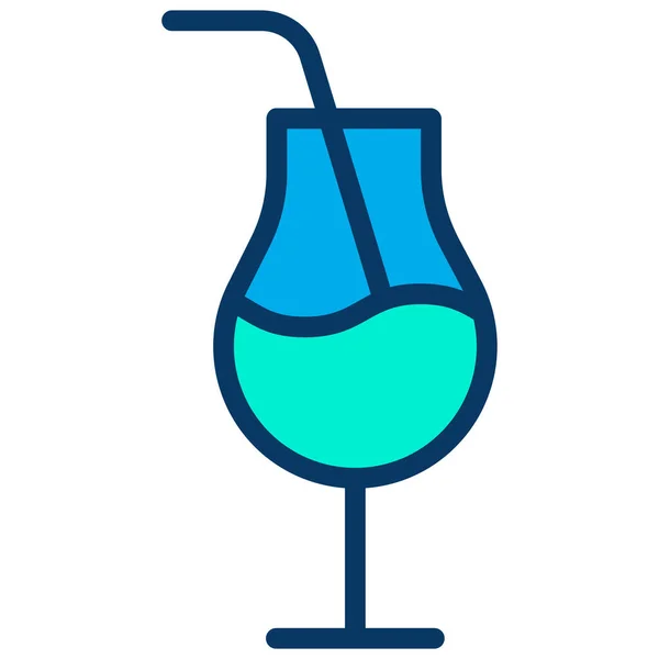 Cocktailgetränk Web Symbol Einfache Illustration — Stockvektor