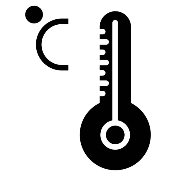 Thermometer Web Icoon Eenvoudig Ontwerp — Stockvector