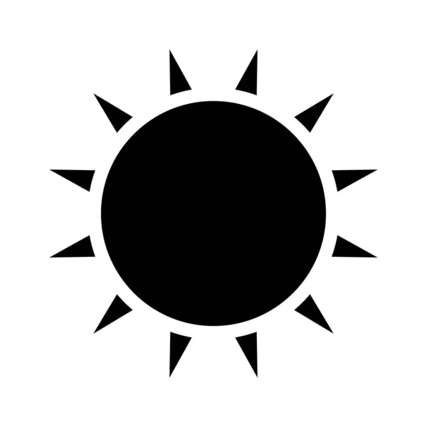 Солнце Простой Векторный Значок Белом Фоне — стоковый вектор