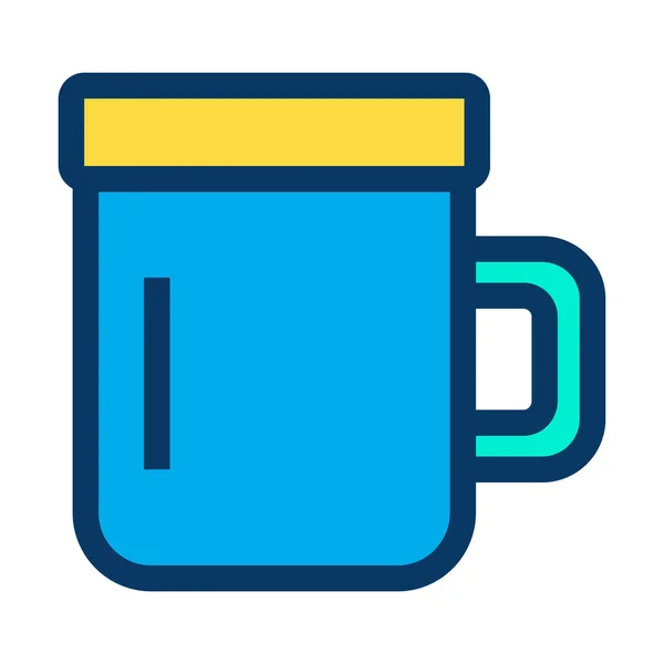 Taza Icono Plano Vector Ilustración — Vector de stock