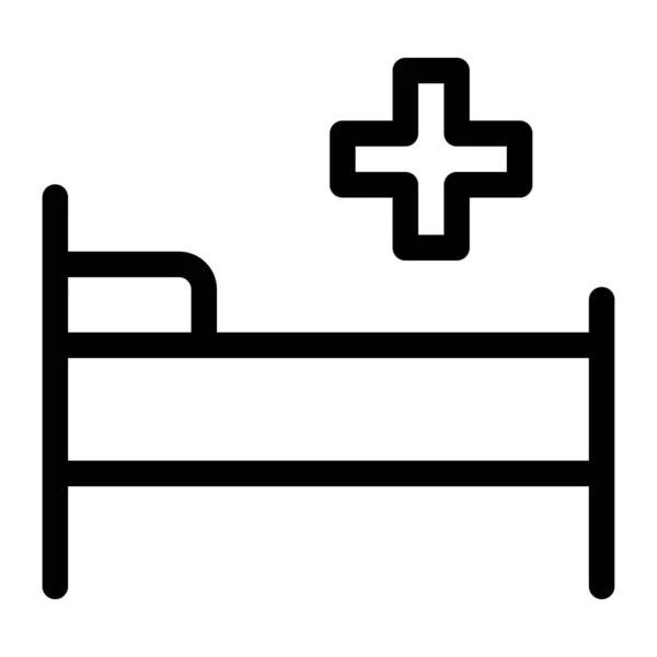 Cama Hospital Vector Icono — Vector de stock