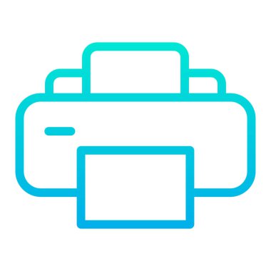 Yazıcı minimalist vektör simgesi beyaza izole edildi 