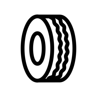 Beyaz arkaplanda basit bir lastik vektör simgesi