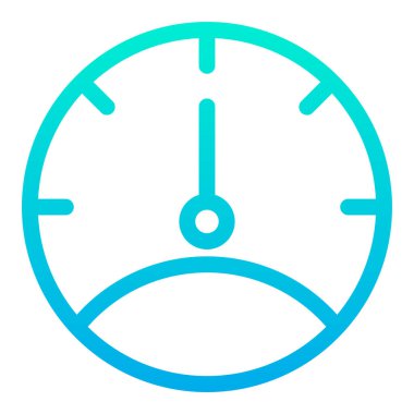 Beyaz üzerinde izole edilmiş hız göstergesi minimalist vektör simgesi