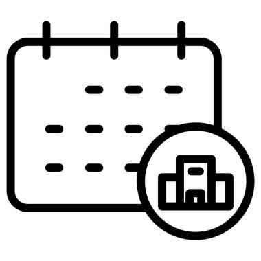 Beyaz arkaplan üzerindeki basit takvim vektör resimlemesi