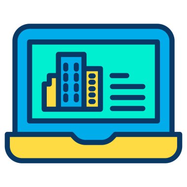 dizüstü bilgisayar simgesi, vektör illüstrasyonu