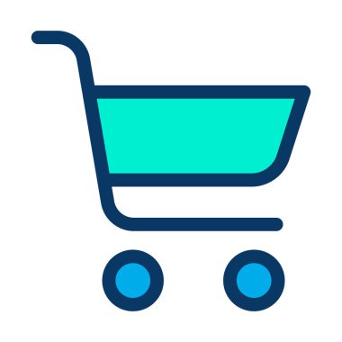 Alışveriş arabası ikon vektör illüstrasyonu