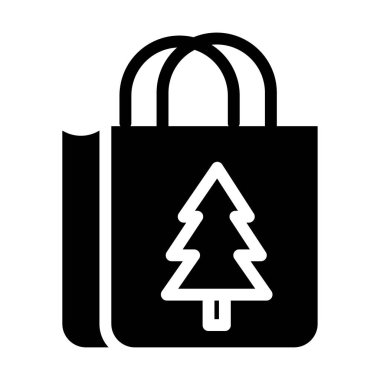 Alışveriş poşeti ikonu. Web için hediye vektör simgelerinin özet çizimi