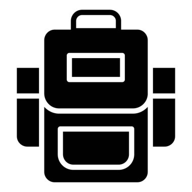 Beyaz arkaplanda basit Sırt çantası vektör resimlemesi