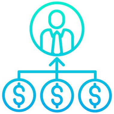 Kişisel varlıklar değeri, beyaza izole edilmiş minimal vektör simgesi