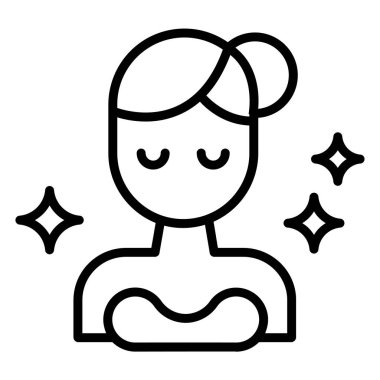 Kadın. Web simgesi basit illüstrasyon