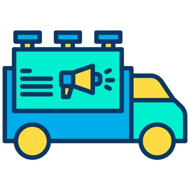 Basit kamyon simgesi, vektör illüstrasyonu