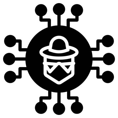 Beyaz arkaplan üzerindeki basit hacker vektör resimleme