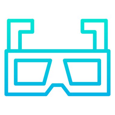 Üç boyutlu gözlükler. Web simgesi vektör illüstrasyonu